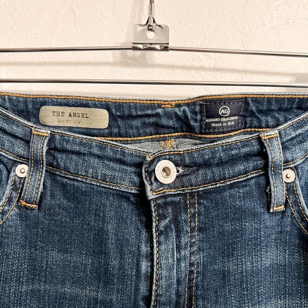 AG Adriano Goldschmied The Angel Low Rise Bootcut Denim Jeans Dark Wash Sz 32R - Picture 4 of 5
